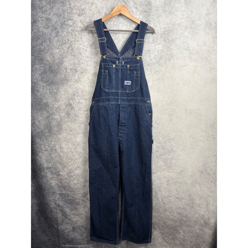 Big Smith Men's Blue Denim Carpenter Workwear Overalls Bibs Made in USA 36x29